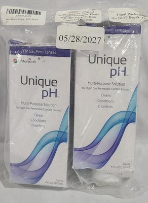 Menicon Unique pH Multi-Purpose Solution + RGP Lens Case 4 Fl Oz 2 Pk BB 5/27