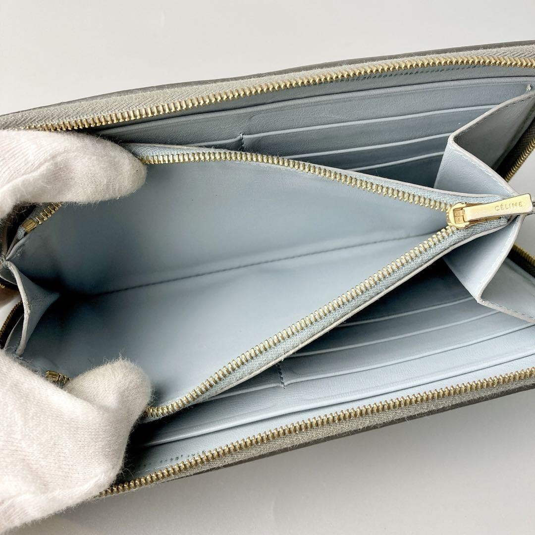 CELINE Multi-function Long Wallet Round Zipper Gr… - image 7