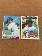 DAVEY LOPES 1979 & 1980 TOPPS LOS ANGELES DODGERS NRMT BASEBALL CARD