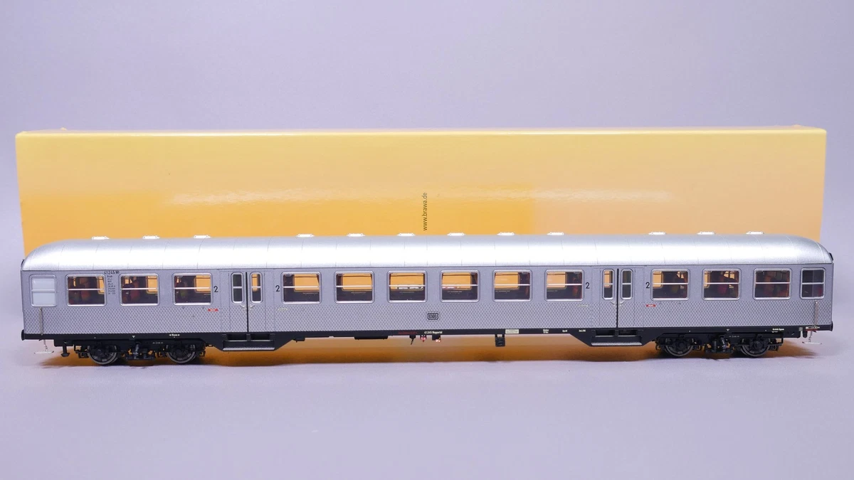 H0 DC Brawa 46522 Nahverkehrswagen Silberling 2. Kl. B4nb-59 DB LED OVP #ST_32