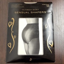 VTG Victoria Secret Sensual Shapers Hip  Tummy Control Pantyhose Almost Black L