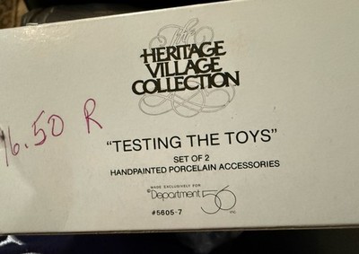 New Dept. 56 Heritage Village Testing The Toys Set Of 2 Accessories 56057