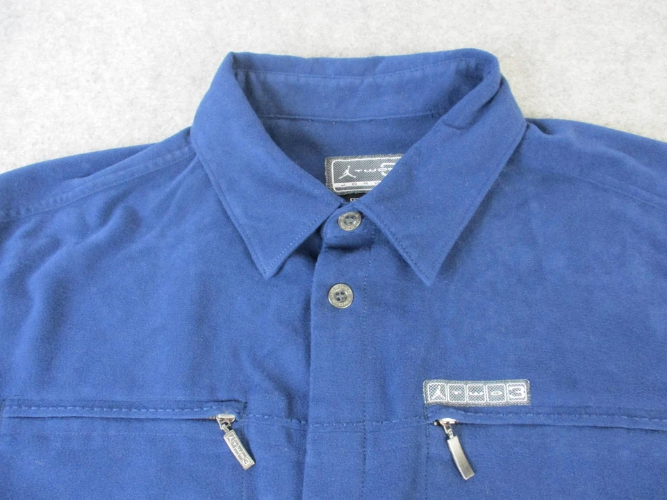 Vintage Jordan Two 3 Shirt Mens Large Blue Fleece Viscose Zip Chest Pockets 90s - Image 2 of 4