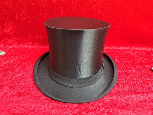 Cappello A Cilindro, Bello, Vecchio, Chapeau Claque, Taglia 59-60 - Foto 2 di 7