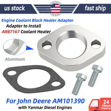 AR87167 Coolant Block Adapter Heater For John Deere With Yanmar Diesel AM101390