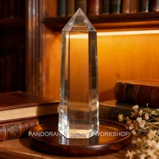 Natural Clear Quartz Tower Point Natural White Crystal Obelisk Wand Gifts