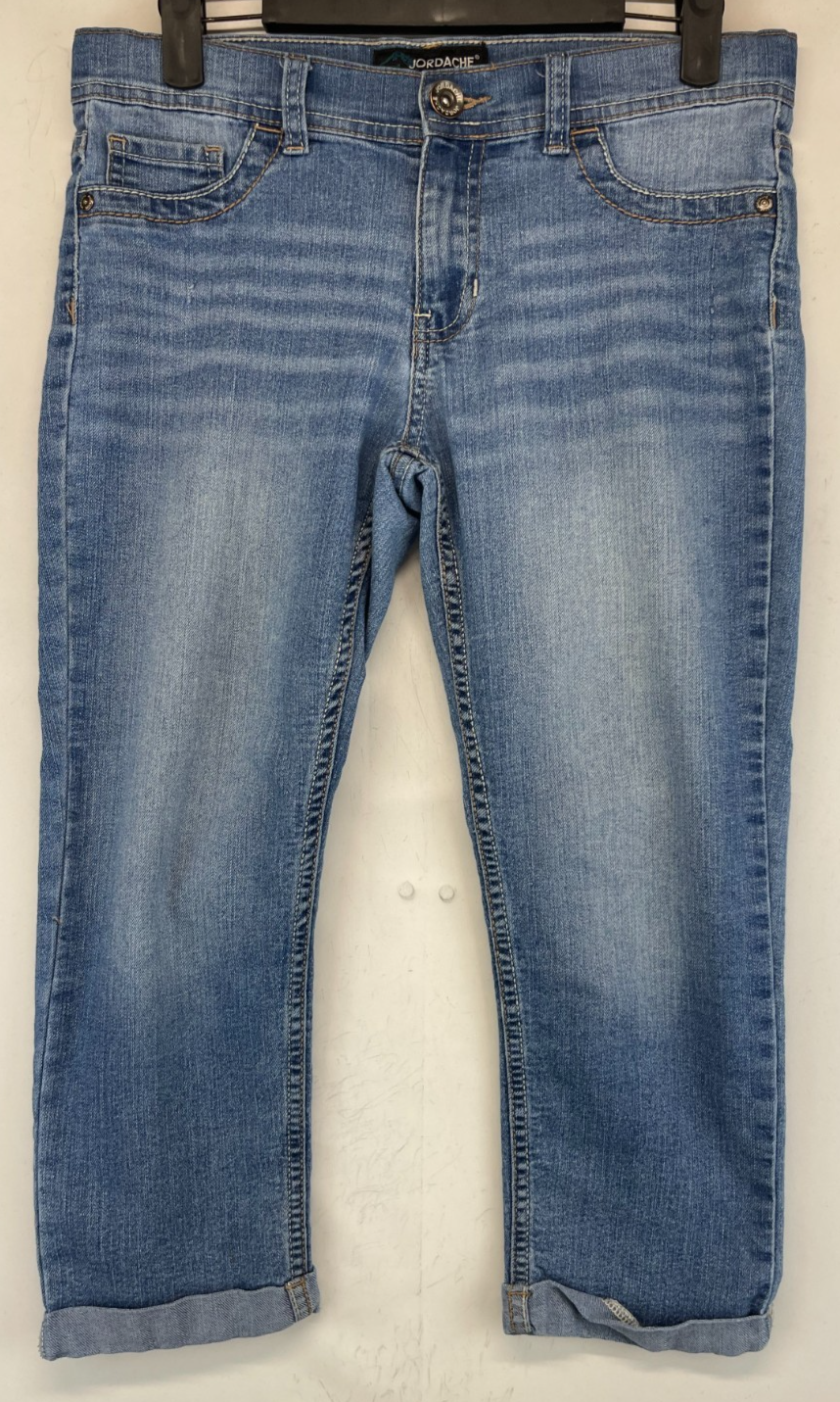 Jordache Denim Capri Pants - Womens Size 14 - Blue - Embroidered (3766)