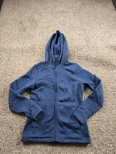 The North Face Cresent Hoodie Small Womens Blue Full Zip Fleece Long Sleeve 