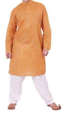 Neuf Bollywood Indien Pakistanais Style Homme Rayé Kurta Salwar Suit, Taille M - - Photo 1/4