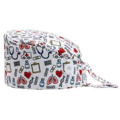 Gourd-Shaped Working Cap with Button, Adjustable Tie Back Hat Sweatband Hair Top