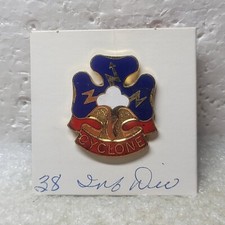 VTG US Army 38th Infantry Division Cyclone DI DUI Pin NS Meyer Made in USA