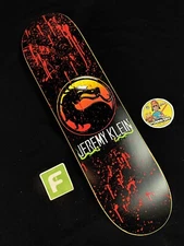 RARE SIGNED Hook Ups MORTAL KOMBAT Skateboard Deck Jeremy Klein FATALITY Hookups