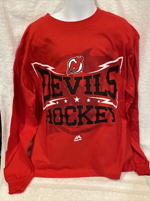 SWEET New Jersey Devils Youth Sz Sm Red Majestic Long Sleeve T-Shirt,  NEW&NICE!