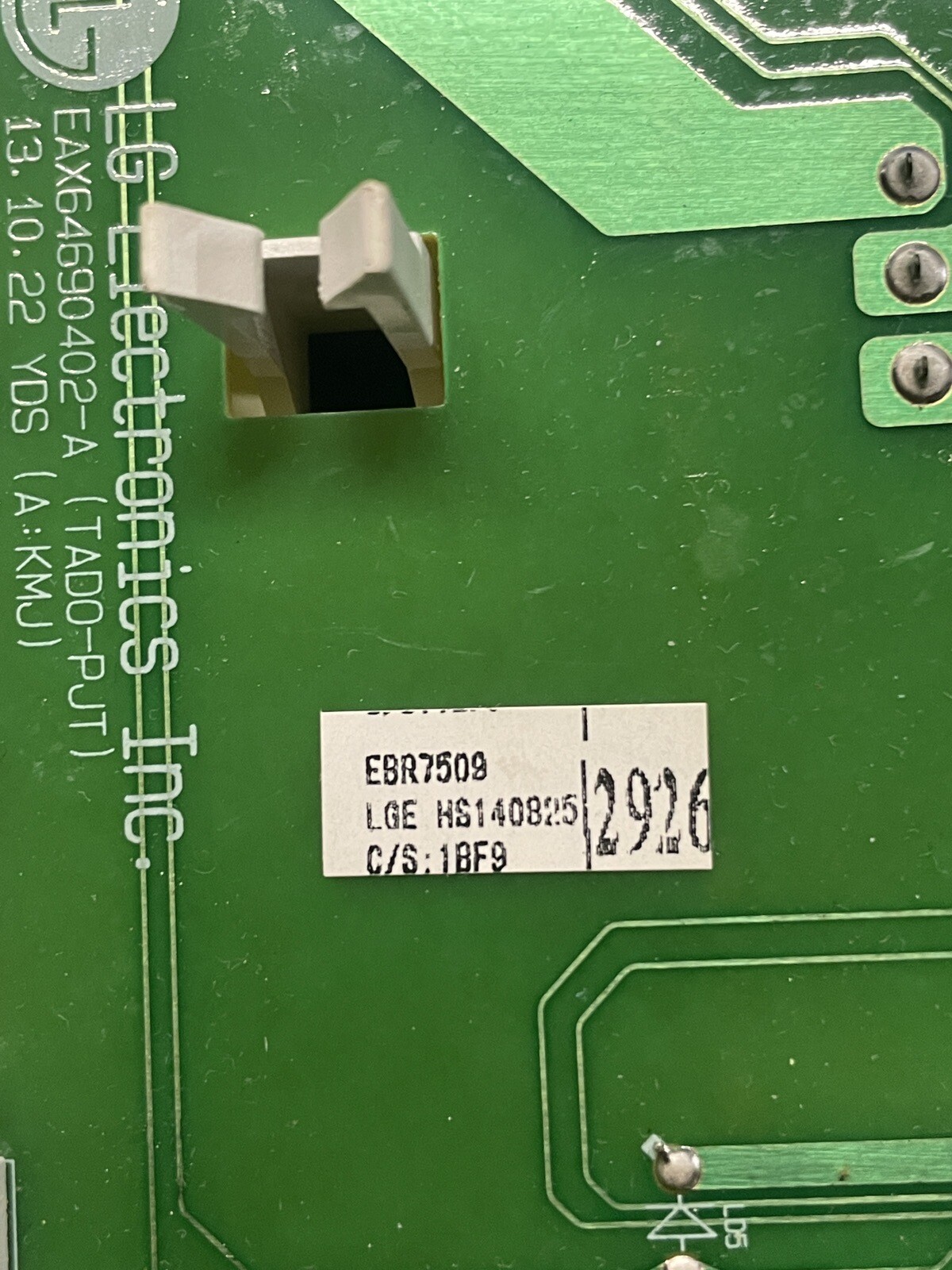 Kenmore Washer Interface Control Board EBR75092926 wmv327