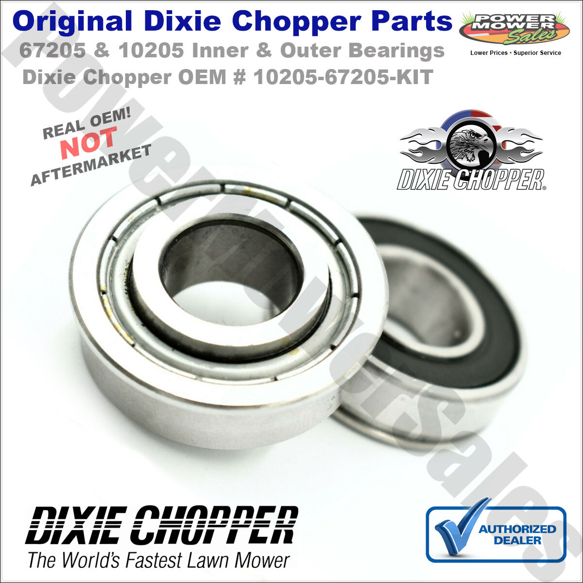 OEM Dixie Chopper Inner & Outer Front Wheel Bearing Kit 10205