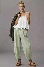 Pilcro anthropologie sage green Tapered pleated 25 Pants NEW