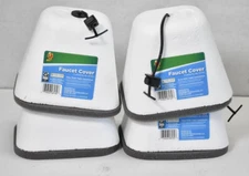 Lot of 4 Duck Outdoor Faucet Foam Cover White Gray Easy Slide Tight Installation