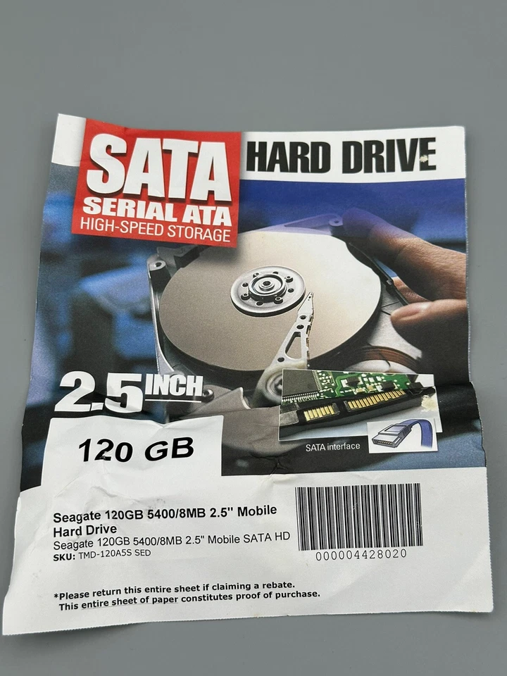 120 GB SATA Seagate Momentus 5400.4 ST9120817AS 8MB HDD 2.5 " Hard Drive New - Image 4 of 4