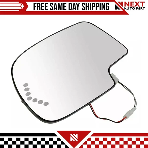 New Heated Mirror Glass Turn Signal w/o Auto Dimming LH For 2000-2007 Chevy