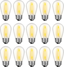 LED S14 Replacement Light Bulbs for Outdoor String Lights, 1W Shatterproof Ediso