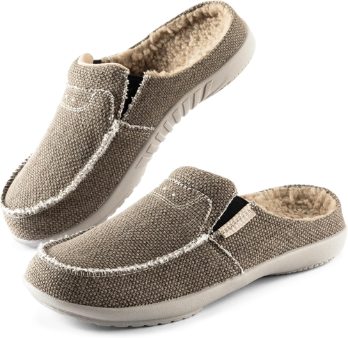 Men'S Orthopedic Slippers with Arch Support, Slip on Indoor Outdoor House Shoes