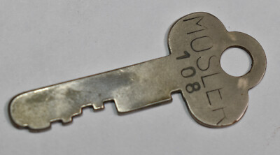 Vintage Mosler Flat Brass Safe Deposit Box Key #108 H661 | eBay