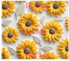 20oz Sublimation Tumbler Wrap 3D Sunflower Ready To Press Heat Transfer