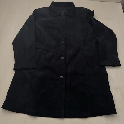 Centigrade Vintage Black 100% Suede Leather Jacket 2 Pockets Back Slit Size XL P