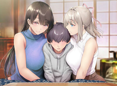 Anime girls digital art artwork 2d portrait boys Playmat Game Mat Desk