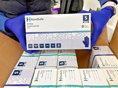 Handsafe Nitrile GN91 | Powder Free Blue Disposable Exam Gloves | Small Size