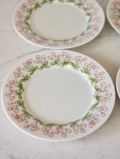 VINTAGE SET of 4 Jubilee the Tuscany Collection. Pink Cherries, Cottage Core