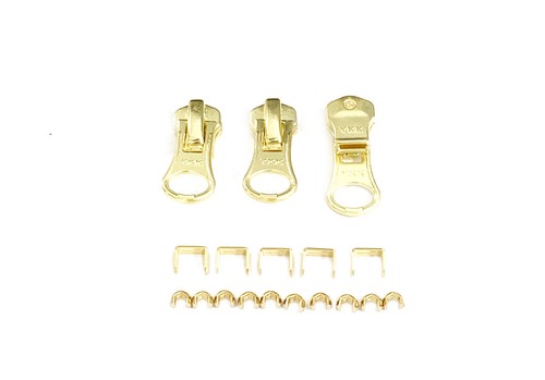 YKK ORIGINAL SLIDERS #5 Slider Large hole pull Over Finish Brass Auto-lock USA - Picture 2 of 2
