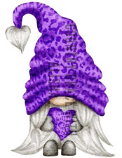 Sublimation Print Purple Gnome Ready to Press Heat Transfer
