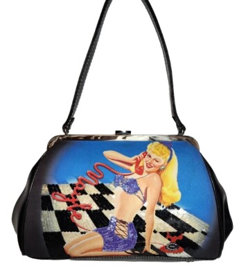 ISABELLA FIORE PUSH TOP GLAMMER 50s PINUP MAYBE GIRL Y2K EMBELLISHED HANDBAG$359