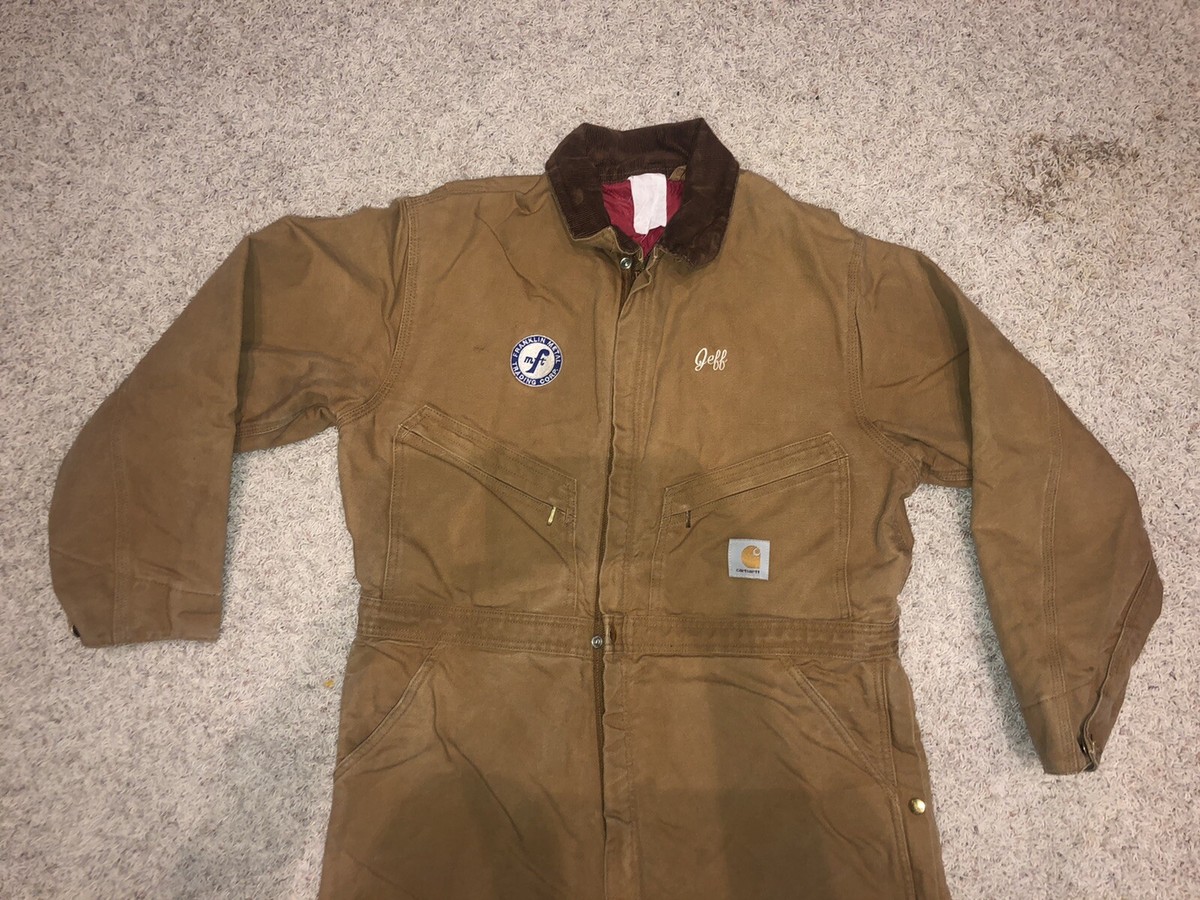 Carhartt X01 Brown Tan Insulated Quilted Quilt Lined Coveralls 44
