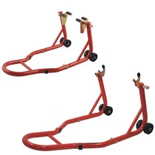 Paddock Stand Front Rear Bike Wheel Lift Chock Garage Motorcycle Cruiser