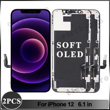 2PCS Soft OLED LCD Display Digitizer Touch Screen Assembly For iPhone 12 6.1inch