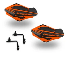 Powermadd Sentinel Handguards Guards Tri Mount Orange Black Scrambler Sportsman