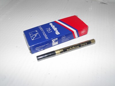 Edding 751 Lackmarker, 1-2 мм runde Spitze, gold. 10 Stück