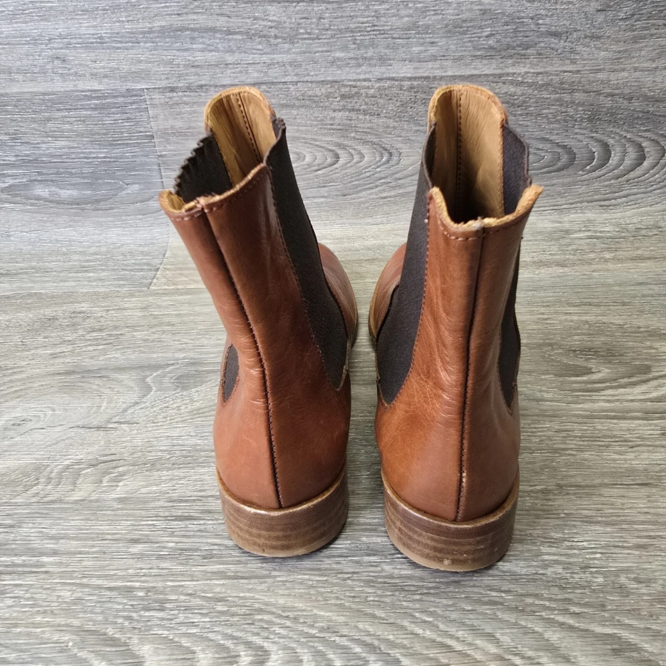 Botas Rive Gauche Firenze Saint Laurent para mujer 5,5 cuero marrón Chelsea Italia Foto 3 de 4