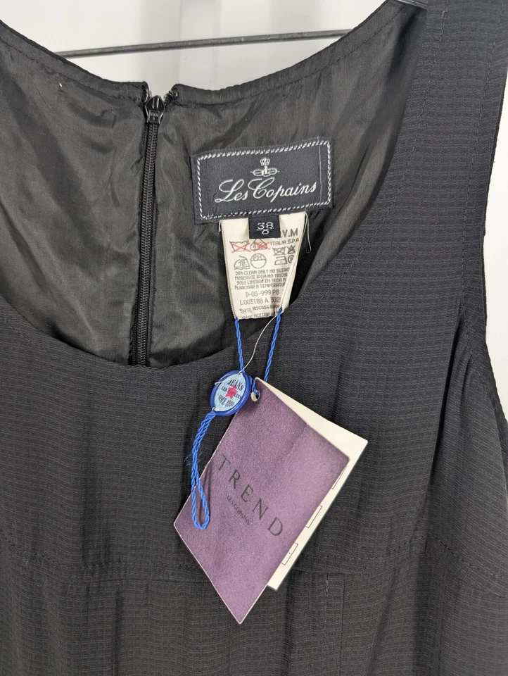 Vestido Negro Ventana Mezcla Rayón Les Copains Vintage Nuevo de Lote Antiguo Talla 0 Italia 32" Foto 4 de 4