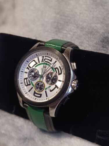 Royal London Olympian Black And Green Leather White Dial Chrono Watch 41112-03 - Picture 2 of 4
