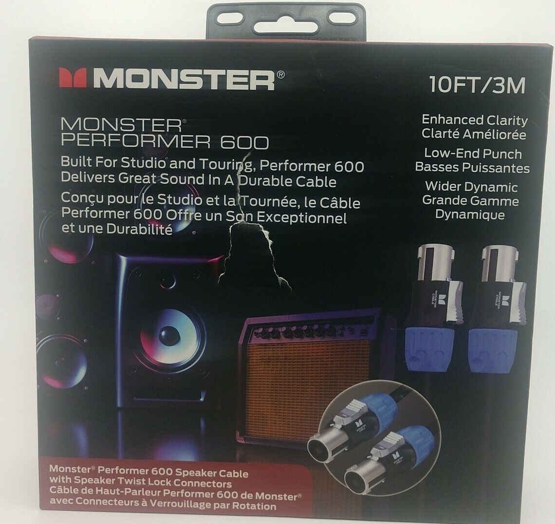 Monster Cable Prolink Performer 600 Speaker Cable Speak-on