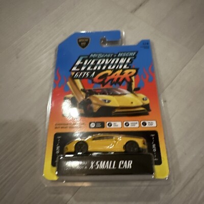 2021 Everyone Gets A Car Mr. BEAST + MSCHF 1:64 Yellow X-Small Car Lamborghini