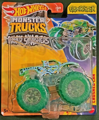 Hot Wheels Monster Truck GUNKSTER 1:64 Power Smashers 2024 + Crushed Car