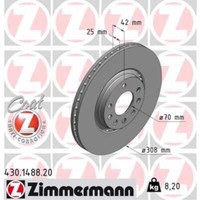 Zimmermann 2X Bremsscheibe Vorne Ø308 Mm AußEnbelüFtet FüR Opel Adam M13 1.0