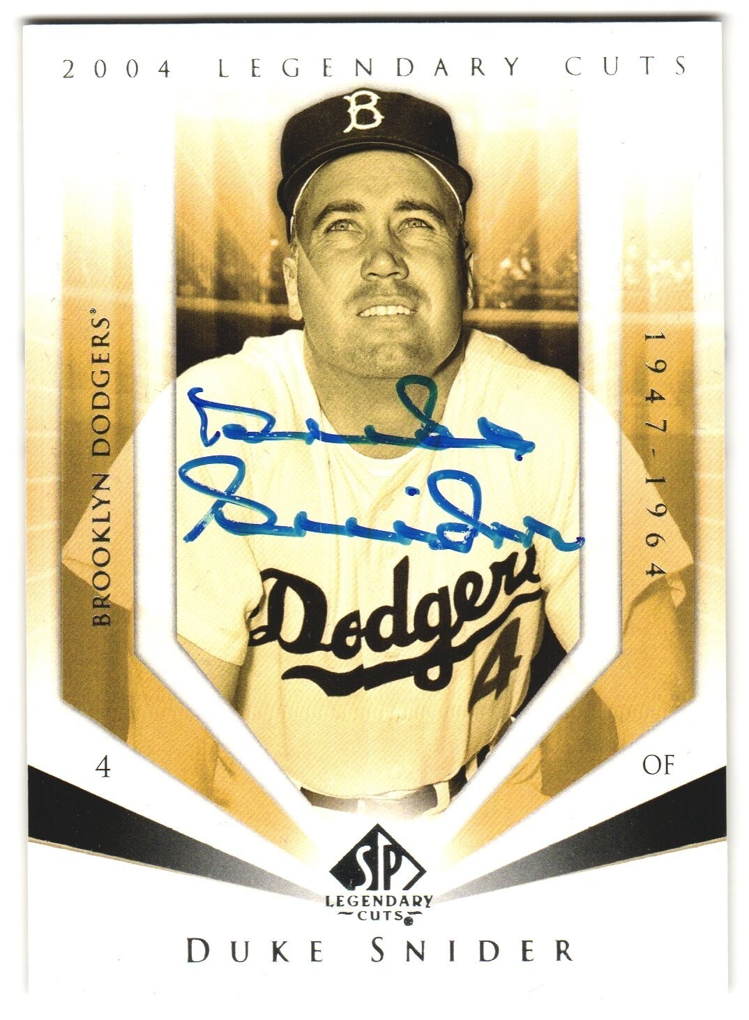 Duke Snider Autographed Signed 2004 SP Legendary Cuts #29 JSA Authentic 