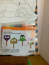 Halloween Creatology Color-In Foam Kit Assorted Designs Makes 24-NEW