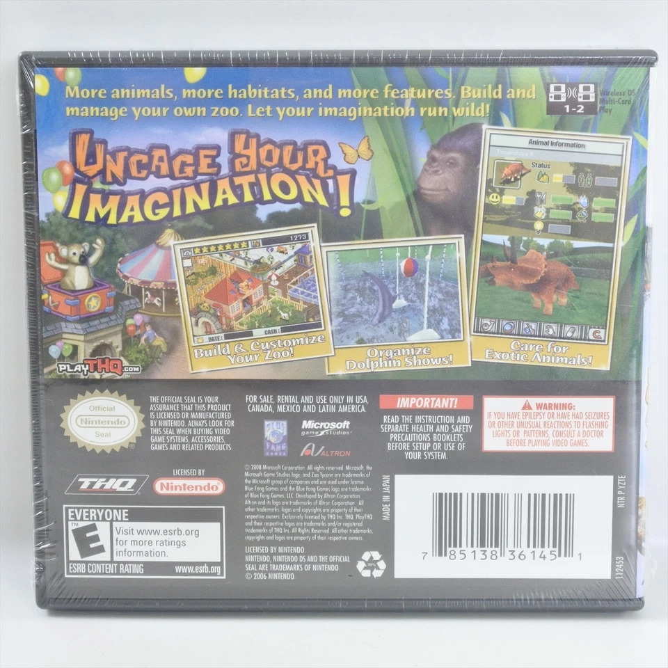 ZOO 2 TYCOON DS US version Brand NEW Nintendo DS 2052 nds - Image 2 of 4