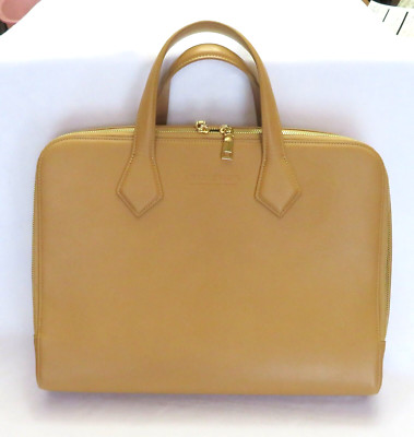 Christie's INT'L Real Estate Tan Leather Attache' case matching Journal Notebook